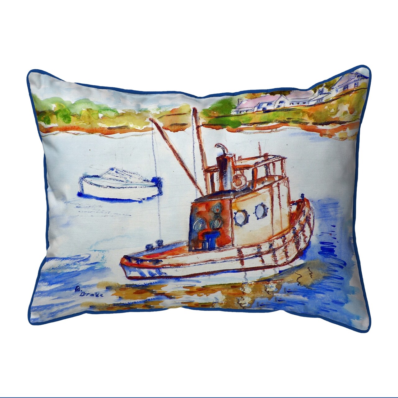 Betsy Drake Rusty Boat Extra Large 20 X 24 Indoor / Outdoor Pillow